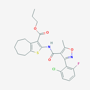 propyl 2-({[3-(2-chloro-6-fluorophenyl)-5-methyl-4-isoxazolyl]carbonyl}amino)-5,6,7,8-tetrahydro-4H-cyclohepta[b]thiophene-3-carboxylate