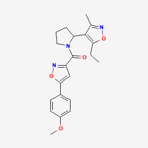 5-Ethyl-4-{1-[5-(4-methoxyphenyl)-1,2-oxazole-3-carbonyl]pyrrolidin-2-YL}-3-methyl-1,2-oxazole