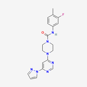 N-(3-fluoro-4-methylphenyl)-4-[6-(1H-pyrazol-1-yl)-4-pyrimidinyl]-1-piperazinecarboxamide