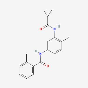 molecular formula C19H20N2O2 B4457133 N-{3-[(cyclopropylcarbonyl)amino]-4-methylphenyl}-2-methylbenzamide 