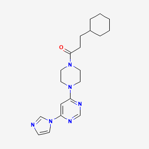 4-[4-(3-cyclohexylpropanoyl)-1-piperazinyl]-6-(1H-imidazol-1-yl)pyrimidine