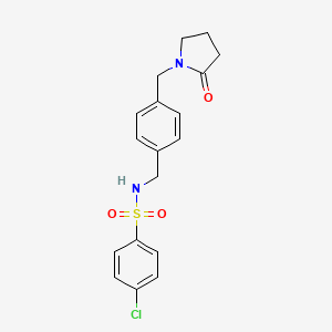 molecular formula C18H19ClN2O3S B4457164 4-chloro-N-{4-[(2-oxo-1-pyrrolidinyl)methyl]benzyl}benzenesulfonamide 