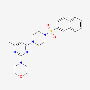 molecular formula C23H27N5O3S B4457199 4-{4-methyl-6-[4-(2-naphthylsulfonyl)-1-piperazinyl]-2-pyrimidinyl}morpholine 