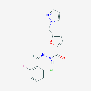 N'-(2-chloro-6-fluorobenzylidene)-5-(1H-pyrazol-1-ylmethyl)-2-furohydrazide