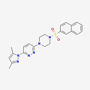 molecular formula C23H24N6O2S B4457211 3-(3,5-dimethyl-1H-pyrazol-1-yl)-6-[4-(2-naphthylsulfonyl)-1-piperazinyl]pyridazine 