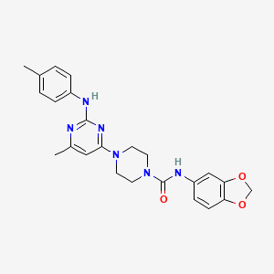 molecular formula C24H26N6O3 B4457227 N-1,3-benzodioxol-5-yl-4-{6-methyl-2-[(4-methylphenyl)amino]-4-pyrimidinyl}-1-piperazinecarboxamide 