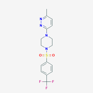 molecular formula C16H17F3N4O2S B4457236 3-methyl-6-(4-{[4-(trifluoromethyl)phenyl]sulfonyl}-1-piperazinyl)pyridazine 