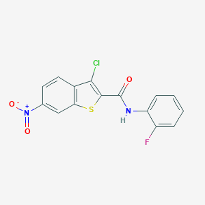 molecular formula C15H8ClFN2O3S B445724 3-chloro-N-(2-fluorophenyl)-6-nitro-1-benzothiophene-2-carboxamide 