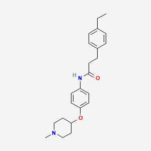 molecular formula C23H30N2O2 B4457256 3-(4-ethylphenyl)-N-{4-[(1-methyl-4-piperidinyl)oxy]phenyl}propanamide 