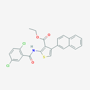 molecular formula C24H17Cl2NO3S B445726 Ethyl 2-[(2,5-dichlorobenzoyl)amino]-4-(2-naphthyl)-3-thiophenecarboxylate 