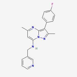 molecular formula C20H18FN5 B4457272 3-(4-fluorophenyl)-2,5-dimethyl-N-(3-pyridinylmethyl)pyrazolo[1,5-a]pyrimidin-7-amine 