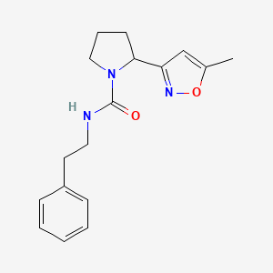 molecular formula C17H21N3O2 B4457285 2-(5-methyl-3-isoxazolyl)-N-(2-phenylethyl)-1-pyrrolidinecarboxamide 