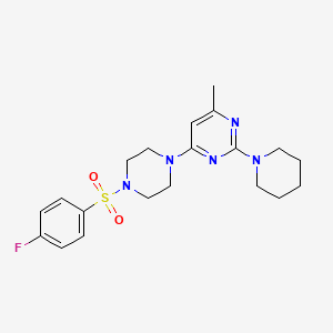 4-{4-[(4-fluorophenyl)sulfonyl]-1-piperazinyl}-6-methyl-2-(1-piperidinyl)pyrimidine