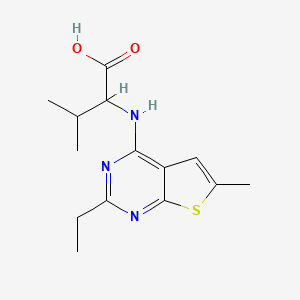 molecular formula C14H19N3O2S B4457335 N-(2-ethyl-6-methylthieno[2,3-d]pyrimidin-4-yl)valine 