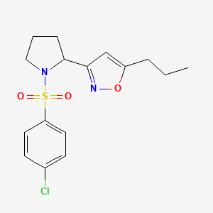 molecular formula C16H19ClN2O3S B4457356 3-{1-[(4-chlorophenyl)sulfonyl]-2-pyrrolidinyl}-5-propylisoxazole 