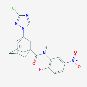 molecular formula C19H19ClFN5O3 B445738 3-(3-chloro-1H-1,2,4-triazol-1-yl)-N-{2-fluoro-5-nitrophenyl}-1-adamantanecarboxamide 