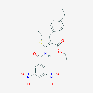 Ethyl 2-({3,5-dinitro-4-methylbenzoyl}amino)-4-(4-ethylphenyl)-5-methyl-3-thiophenecarboxylate