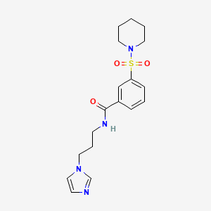 molecular formula C18H24N4O3S B4457393 N-[3-(1H-imidazol-1-yl)propyl]-3-(1-piperidinylsulfonyl)benzamide 