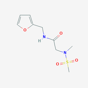 molecular formula C9H14N2O4S B4457397 N~1~-(2-furylmethyl)-N~2~-methyl-N~2~-(methylsulfonyl)glycinamide 