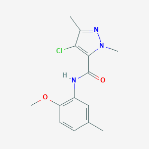 4-chloro-N-(2-methoxy-5-methylphenyl)-1,3-dimethyl-1H-pyrazole-5-carboxamide