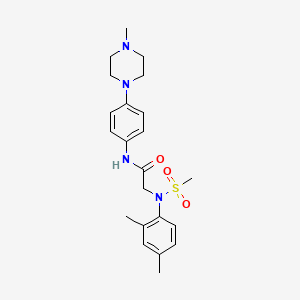 molecular formula C22H30N4O3S B4457428 N~2~-(2,4-dimethylphenyl)-N~1~-[4-(4-methyl-1-piperazinyl)phenyl]-N~2~-(methylsulfonyl)glycinamide 