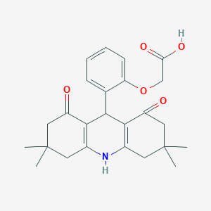 molecular formula C25H29NO5 B445743 [2-(3,3,6,6-Tetramethyl-1,8-dioxo-1,2,3,4,5,6,7,8,9,10-decahydro-9-acridinyl)phenoxy]acetic acid 