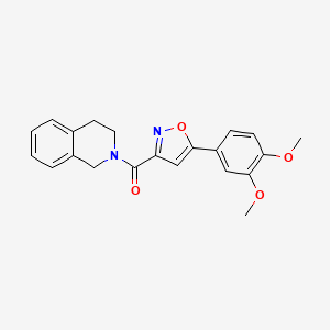 molecular formula C21H20N2O4 B4457435 2-{[5-(3,4-dimethoxyphenyl)-3-isoxazolyl]carbonyl}-1,2,3,4-tetrahydroisoquinoline 