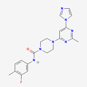 N-(3-fluoro-4-methylphenyl)-4-[6-(1H-imidazol-1-yl)-2-methyl-4-pyrimidinyl]-1-piperazinecarboxamide