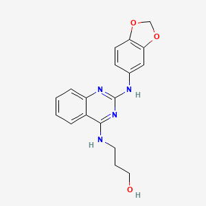 3-{[2-(1,3-benzodioxol-5-ylamino)-4-quinazolinyl]amino}-1-propanol