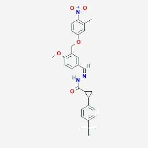 molecular formula C30H33N3O5 B445753 2-(4-tert-butylphenyl)-N'-[3-({4-nitro-3-methylphenoxy}methyl)-4-methoxybenzylidene]cyclopropanecarbohydrazide 