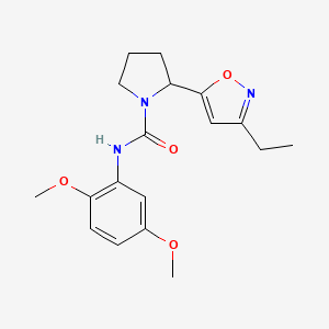 N-(2,5-dimethoxyphenyl)-2-(3-ethyl-5-isoxazolyl)-1-pyrrolidinecarboxamide