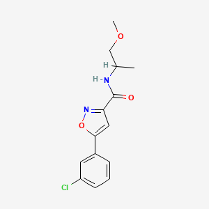 molecular formula C14H15ClN2O3 B4457580 5-(3-chlorophenyl)-N-(2-methoxy-1-methylethyl)-3-isoxazolecarboxamide 