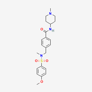 4-{[[(4-methoxyphenyl)sulfonyl](methyl)amino]methyl}-N-(1-methyl-4-piperidinyl)benzamide