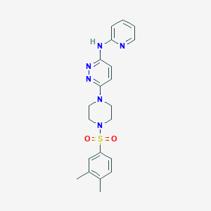 molecular formula C21H24N6O2S B4457614 6-{4-[(3,4-dimethylphenyl)sulfonyl]-1-piperazinyl}-N-2-pyridinyl-3-pyridazinamine 