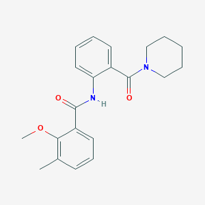 molecular formula C21H24N2O3 B4457648 2-methoxy-3-methyl-N-[2-(1-piperidinylcarbonyl)phenyl]benzamide 