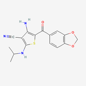 4-amino-5-(1,3-benzodioxol-5-ylcarbonyl)-2-(isopropylamino)-3-thiophenecarbonitrile