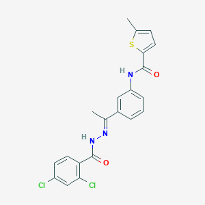 molecular formula C21H17Cl2N3O2S B445766 N-{3-[N-(2,4-dichlorobenzoyl)ethanehydrazonoyl]phenyl}-5-methyl-2-thiophenecarboxamide 