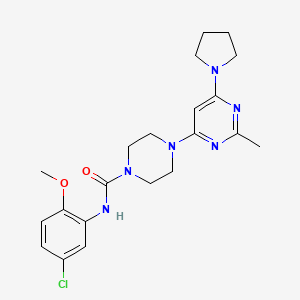 molecular formula C21H27ClN6O2 B4457664 N-(5-chloro-2-methoxyphenyl)-4-[2-methyl-6-(1-pyrrolidinyl)-4-pyrimidinyl]-1-piperazinecarboxamide 