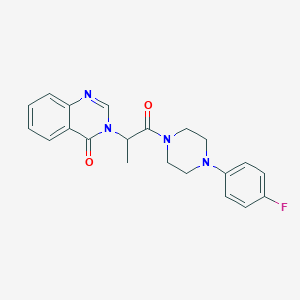 molecular formula C21H21FN4O2 B4457677 3-{2-[4-(4-fluorophenyl)-1-piperazinyl]-1-methyl-2-oxoethyl}-4(3H)-quinazolinone 