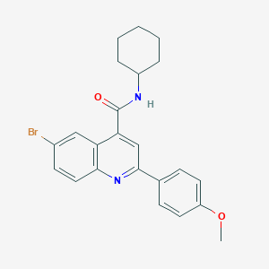 molecular formula C23H23BrN2O2 B445769 6-bromo-N-cyclohexyl-2-(4-methoxyphenyl)quinoline-4-carboxamide 
