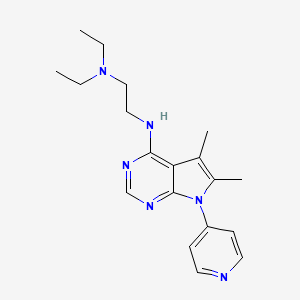 molecular formula C19H26N6 B4457699 N'-[5,6-dimethyl-7-(4-pyridinyl)-7H-pyrrolo[2,3-d]pyrimidin-4-yl]-N,N-diethyl-1,2-ethanediamine 