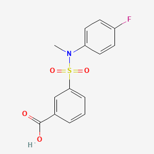 molecular formula C14H12FNO4S B4457724 3-{[(4-fluorophenyl)(methyl)amino]sulfonyl}benzoic acid 