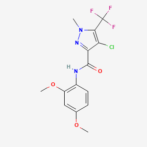 4-chloro-N-(2,4-dimethoxyphenyl)-1-methyl-5-(trifluoromethyl)-1H-pyrazole-3-carboxamide