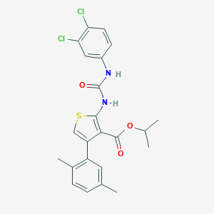 molecular formula C23H22Cl2N2O3S B445774 Isopropyl 2-{[(3,4-dichloroanilino)carbonyl]amino}-4-(2,5-dimethylphenyl)-3-thiophenecarboxylate 
