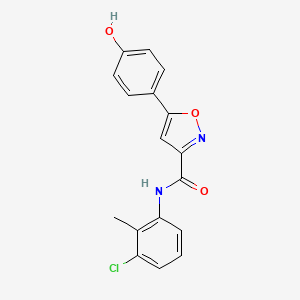 molecular formula C17H13ClN2O3 B4457758 N-(3-chloro-2-methylphenyl)-5-(4-hydroxyphenyl)-3-isoxazolecarboxamide 