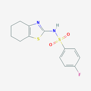 molecular formula C13H13FN2O2S2 B445777 4-fluoro-N-(4,5,6,7-tetrahydro-1,3-benzothiazol-2-yl)benzenesulfonamide 