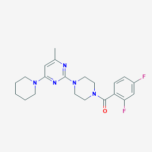 molecular formula C21H25F2N5O B4457787 2-[4-(2,4-difluorobenzoyl)-1-piperazinyl]-4-methyl-6-(1-piperidinyl)pyrimidine 