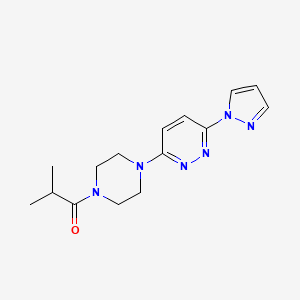 molecular formula C15H20N6O B4457791 3-(4-isobutyryl-1-piperazinyl)-6-(1H-pyrazol-1-yl)pyridazine 