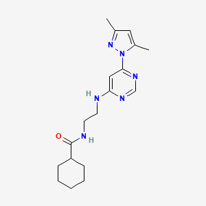 N-(2-{[6-(3,5-dimethyl-1H-pyrazol-1-yl)-4-pyrimidinyl]amino}ethyl)cyclohexanecarboxamide