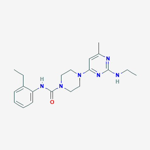 molecular formula C20H28N6O B4457811 4-[2-(ethylamino)-6-methyl-4-pyrimidinyl]-N-(2-ethylphenyl)-1-piperazinecarboxamide 